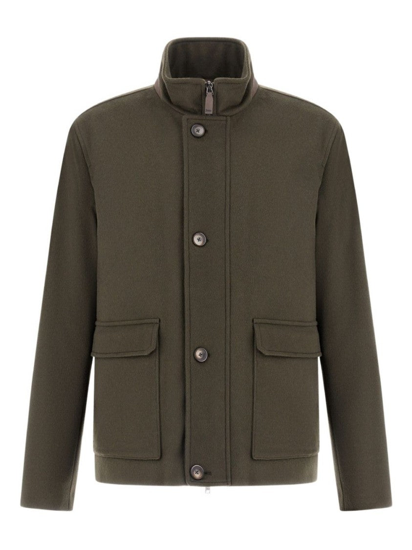 Herno Olive Green Cashmere Field Jacket