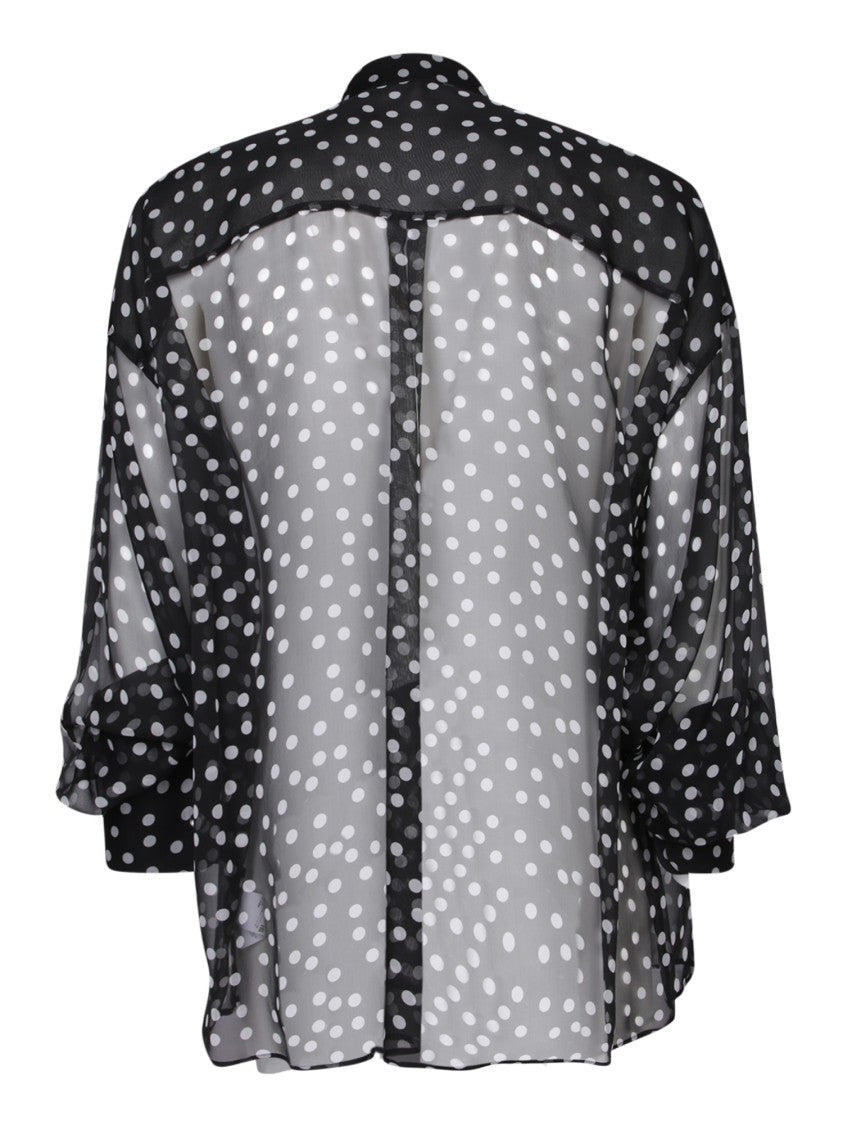 Dolce & Gabbana Oversized Silk Shirt With Polka Dots