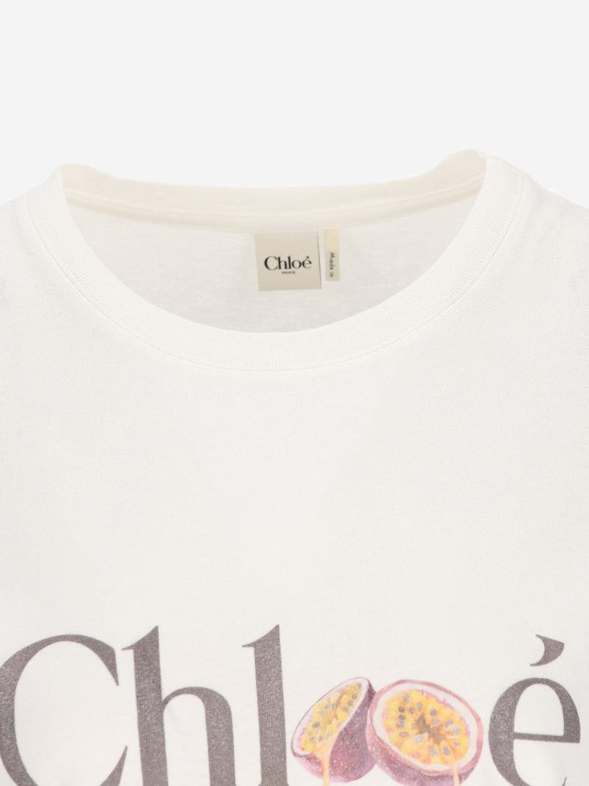 Chloé Cotton T-Shirt With Logo Print