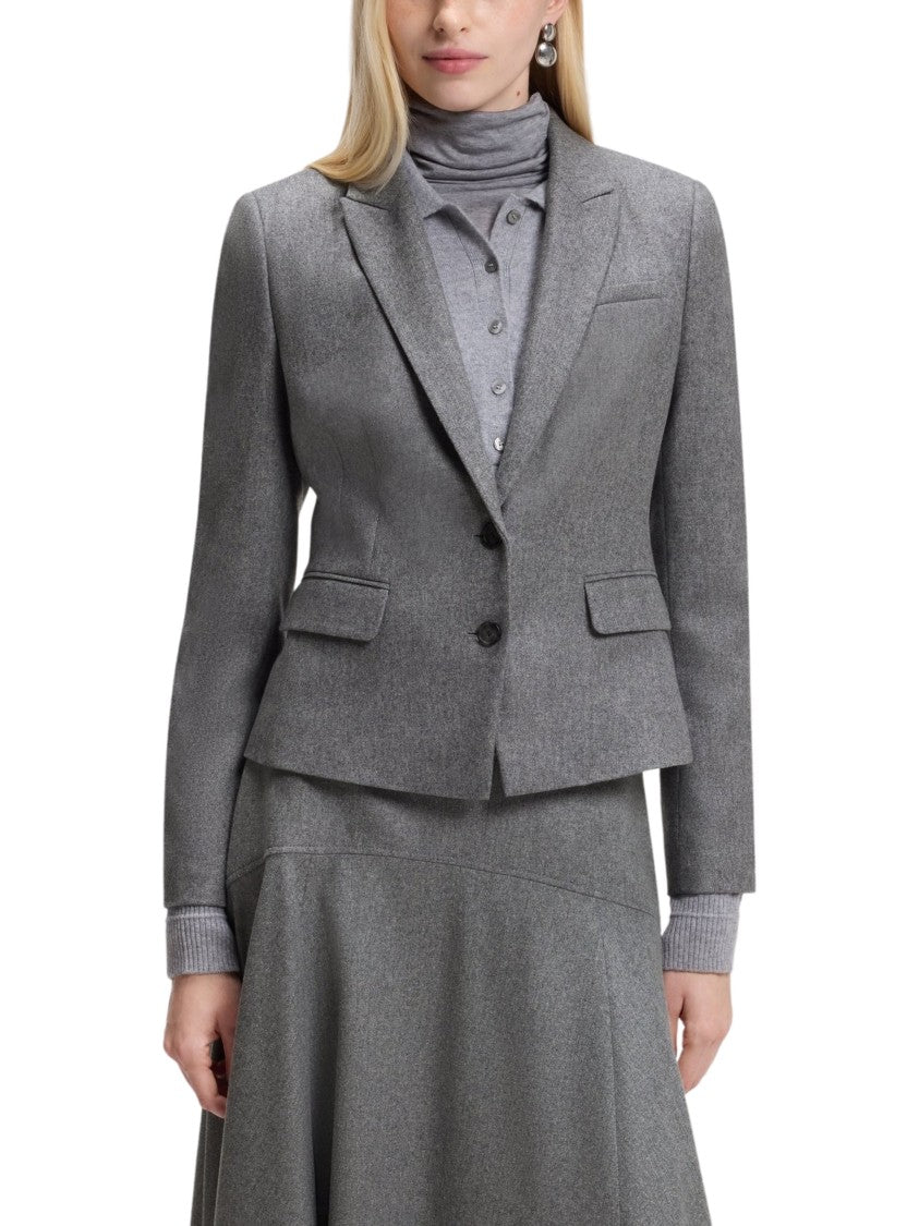 Boss Melange Wool Flannel Slim-Fit Blazer