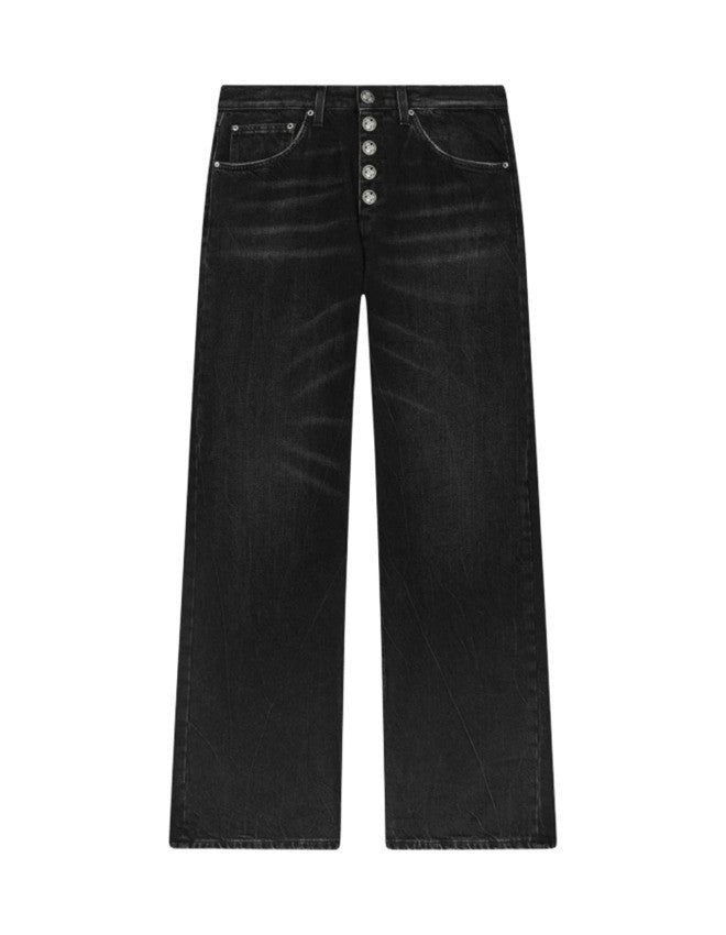 Dondup Wide Leg Black Jeans