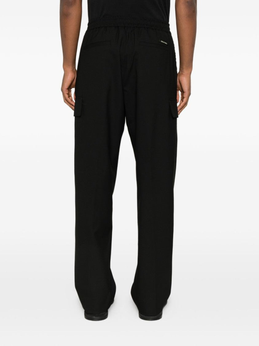 State Of Order Wide-Fit Black Joggers With Drawstring Waist