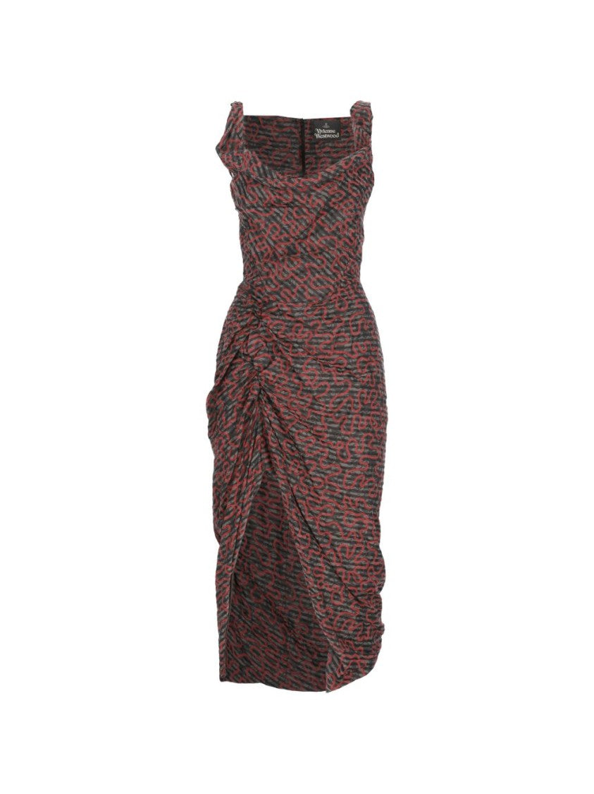 Vivienne Westwood Black Draped Sleeveless Side Slit Dress