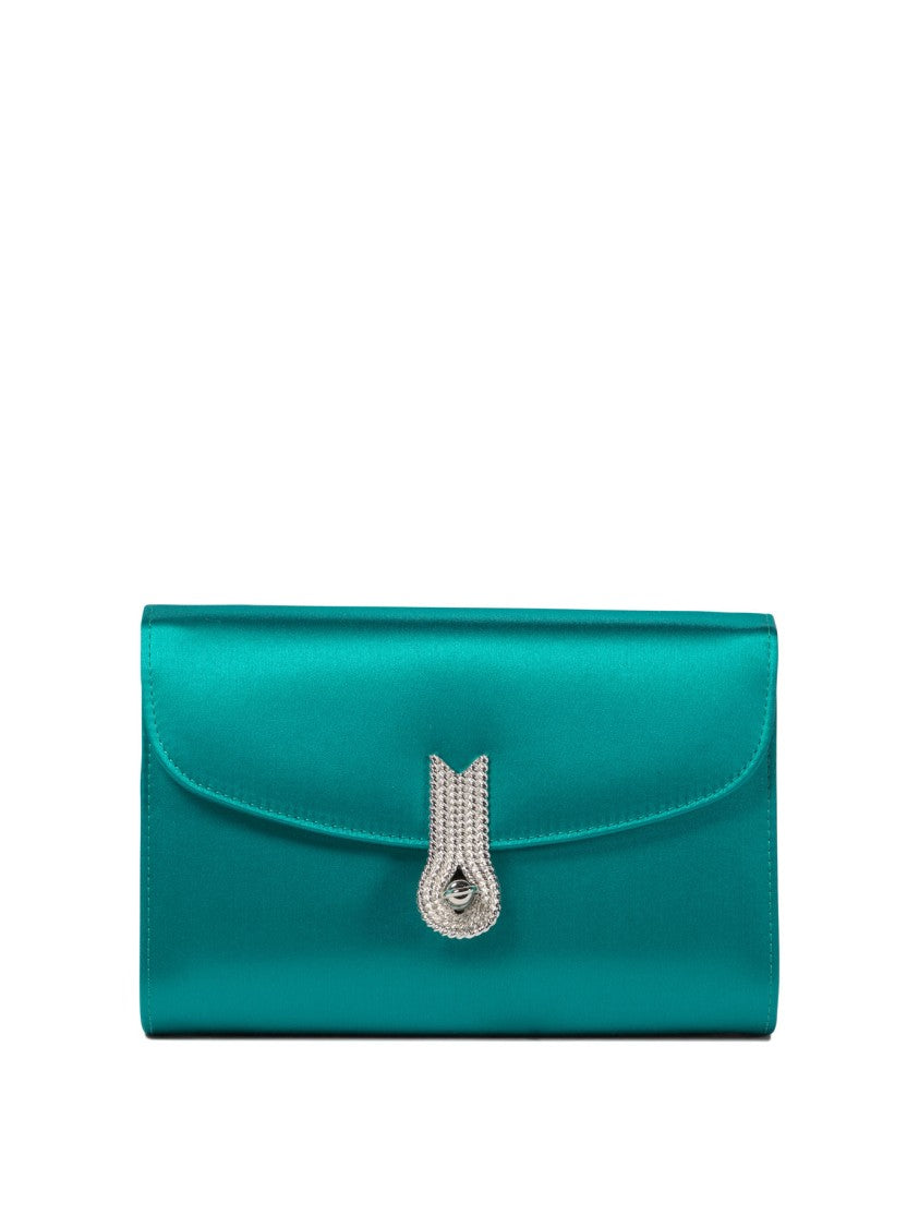 Amato Daniele Structured Light Blue Satin Crossbody Bag