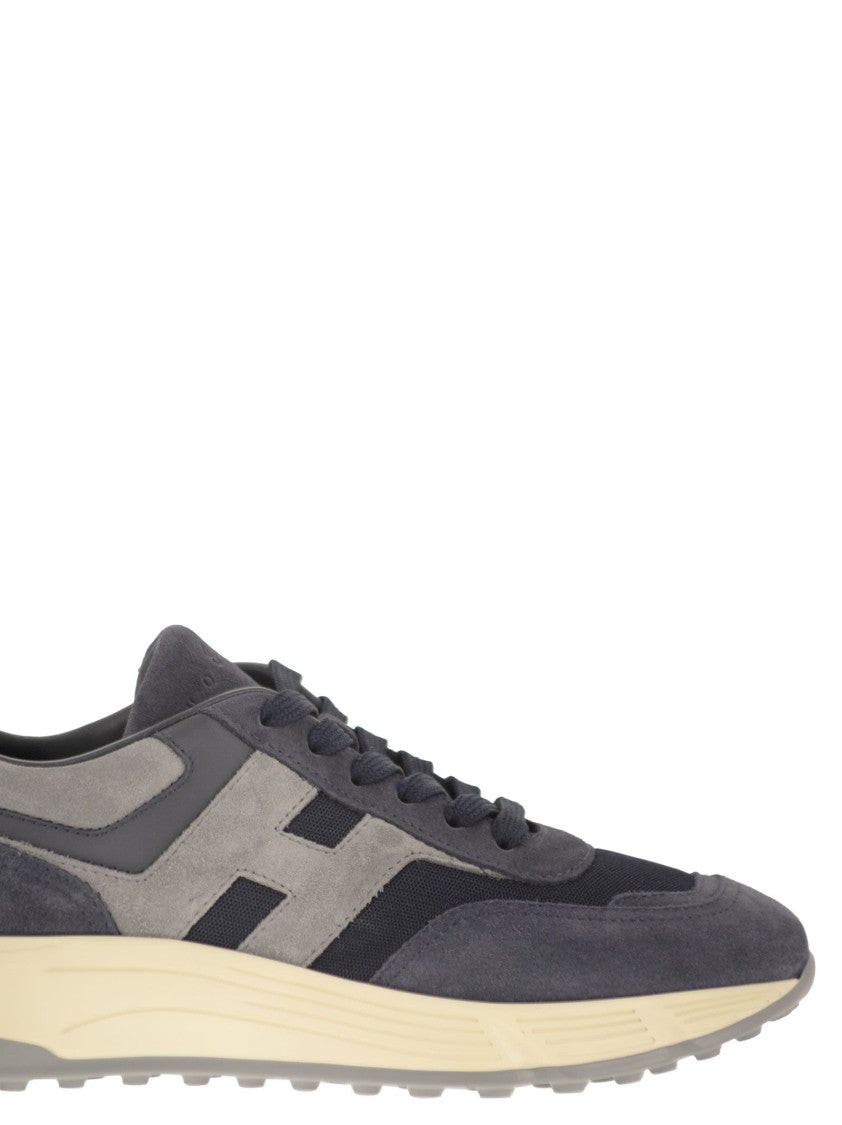 Hogan Agile Suede And Fabric Sneakers