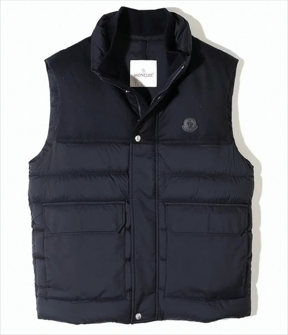 Moncler Padded Vest With High Collar And Embossed Logo