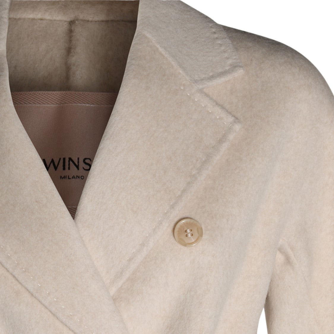 Twin-Set Double-Breasted Belted Long Tailored Coat