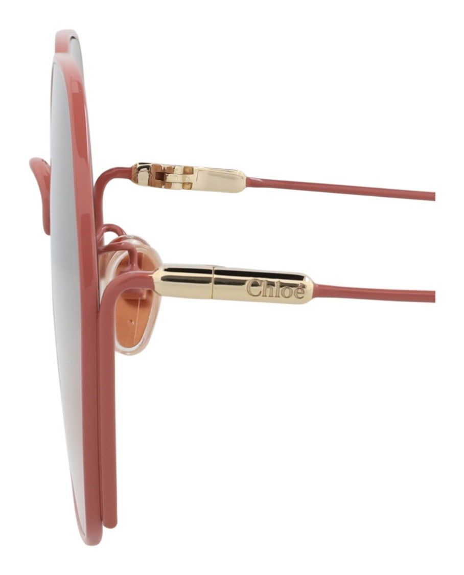 Chloé Round-Frame Metal Sunglasses With Adjustable Nose Pads