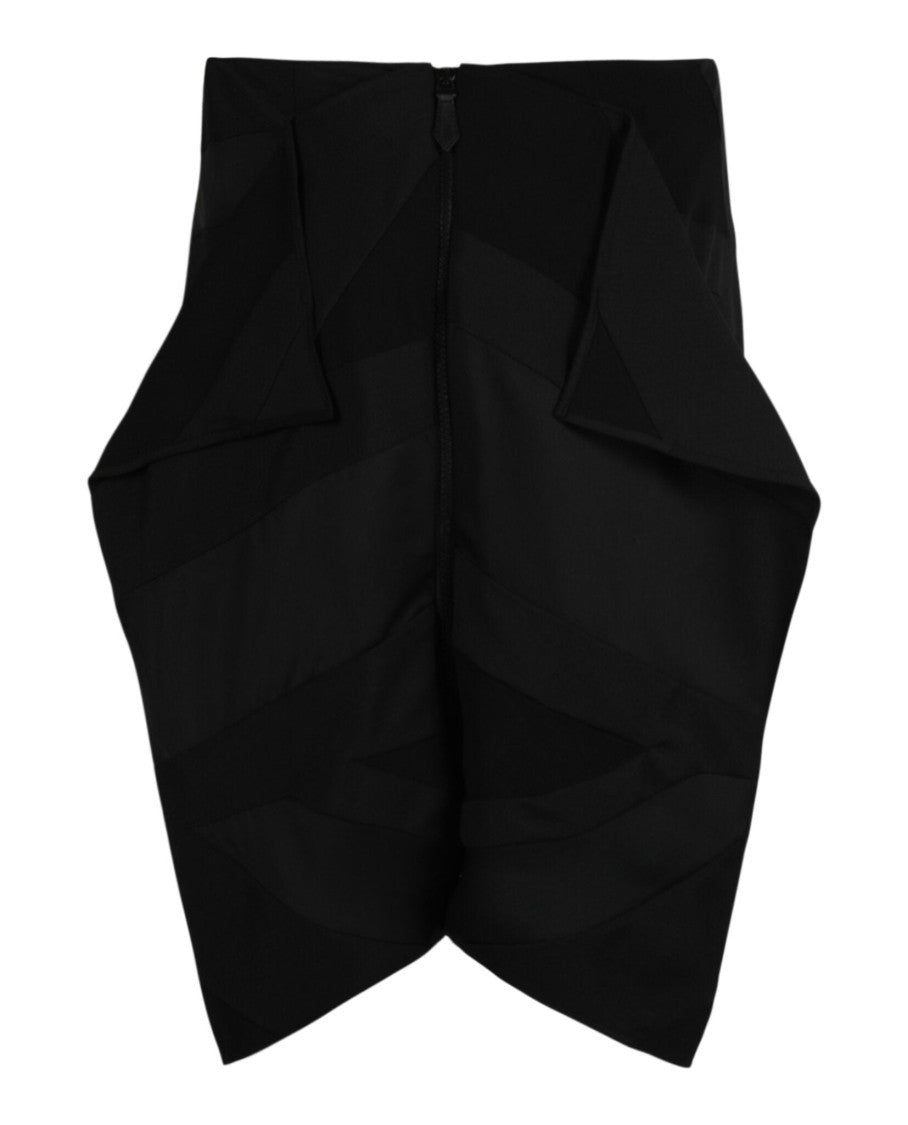 Burberry Intarsia Draped Skirt With Back Zip Closure And Luxurious Textures