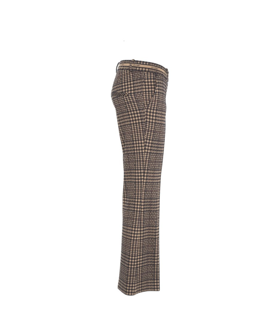 Cambio Flared Houndstooth Trousers With Tailored Fit