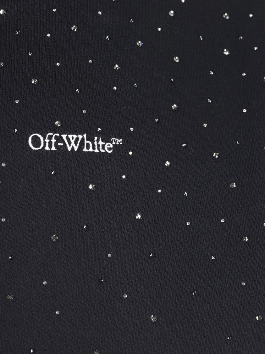 Off-White Black Logo Crystal Hoodie