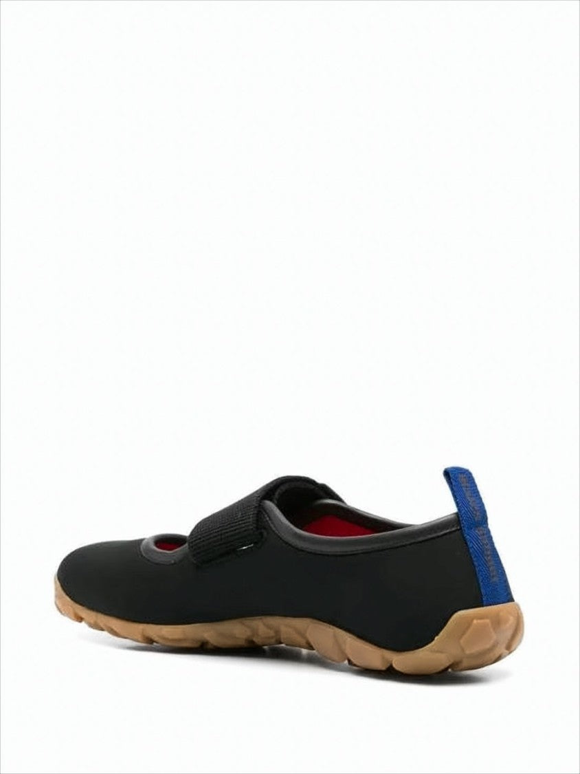 Wales Bonner Low-Profile Black Sneakers With Embossed Strap