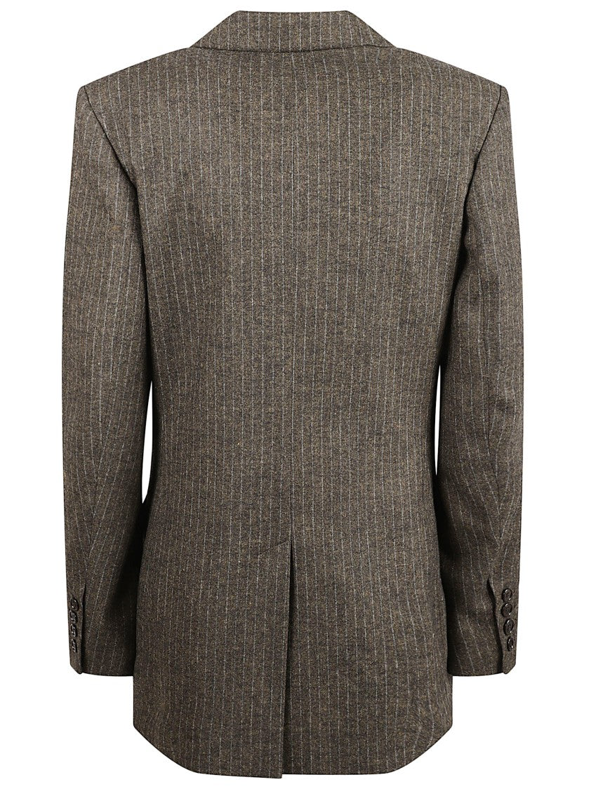 Isabel Marant Striped Wool Blend Suit Jacket