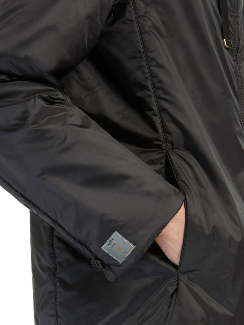 Max Mara Black Jacket With Oversized Silhouette And Drawstring Hood