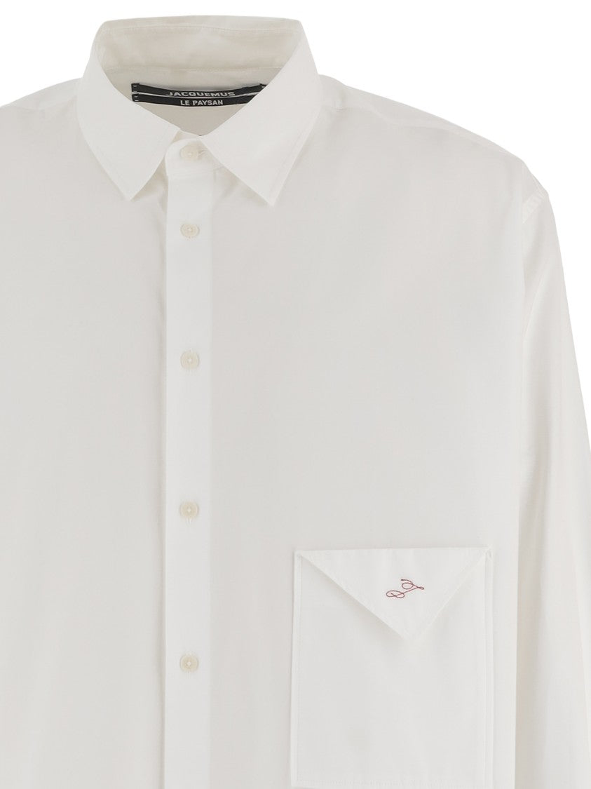 Jacquemus Cotton Poplin Shirt With Pointed Collar