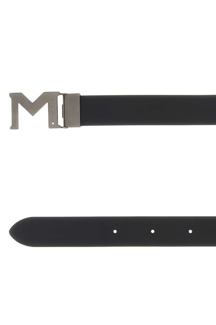 Montblanc Black Leather Reversible Belt