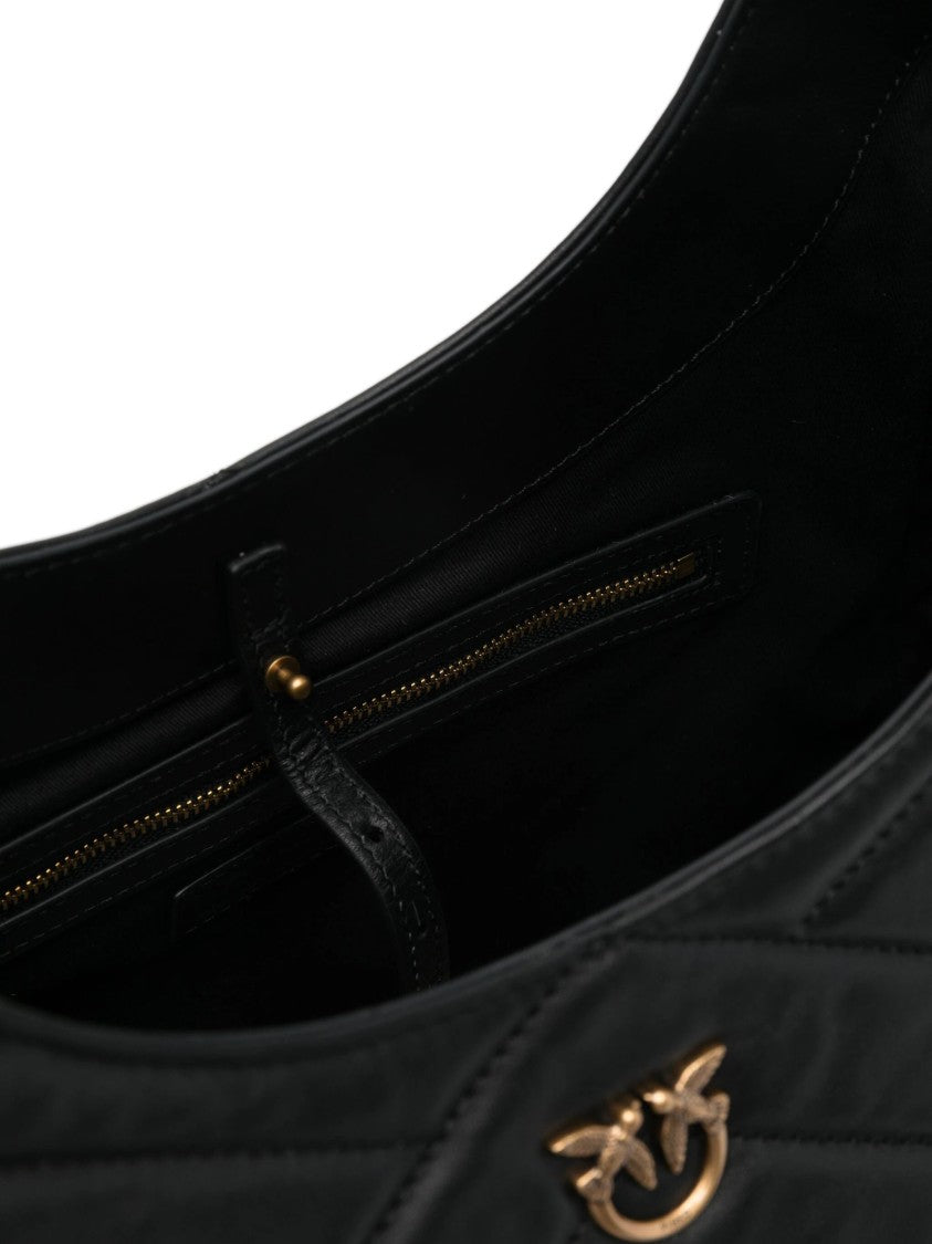 Pinko Chevron Quilted Cow Leather Tote Bag