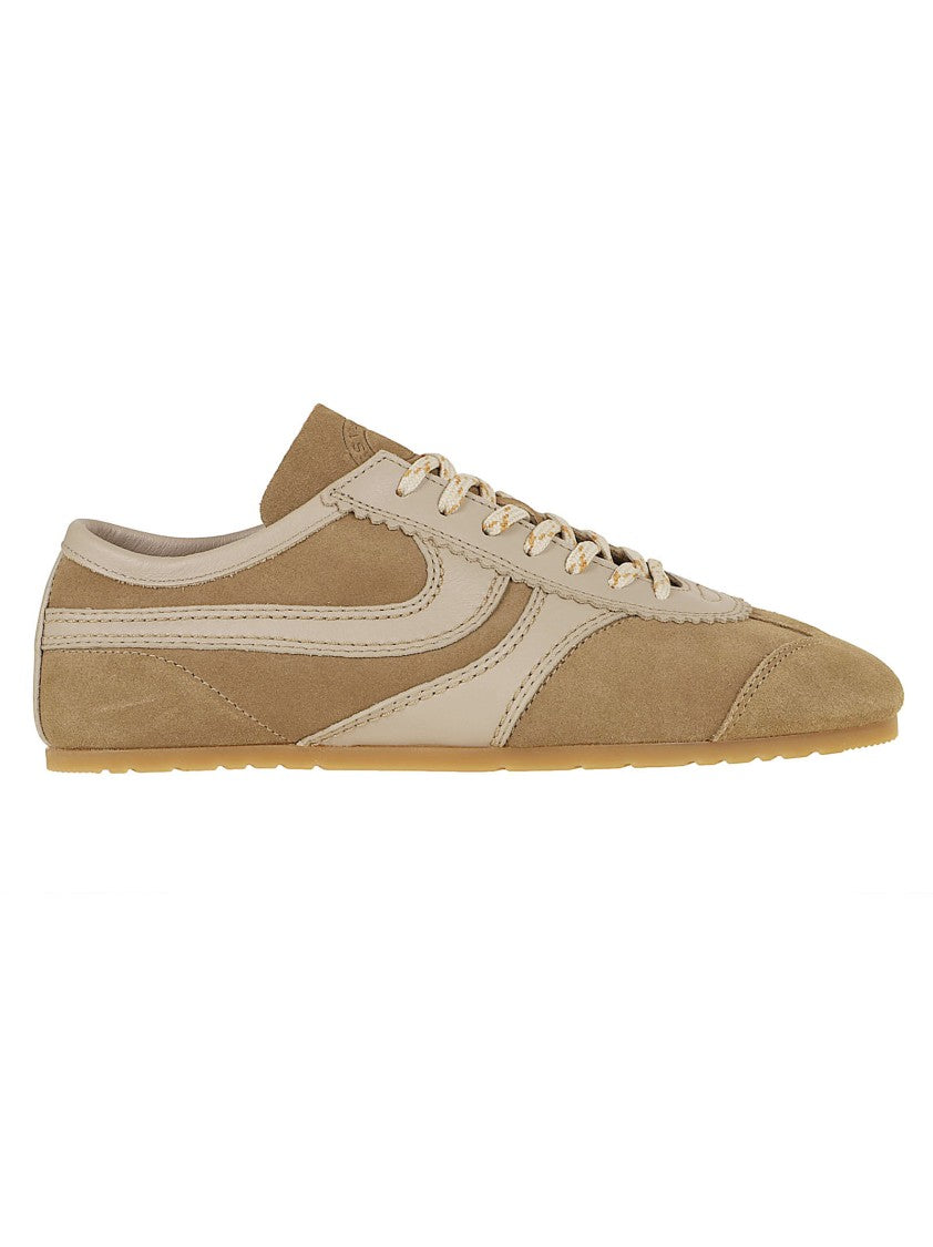Dries Van Noten Retro Paneled Sneakers With Soft Suede And Calfskin Inserts