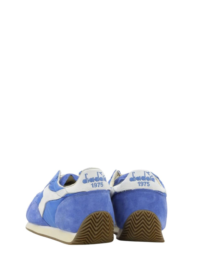 Diadora Blue Suede Fabric Low-Profile Sneakers