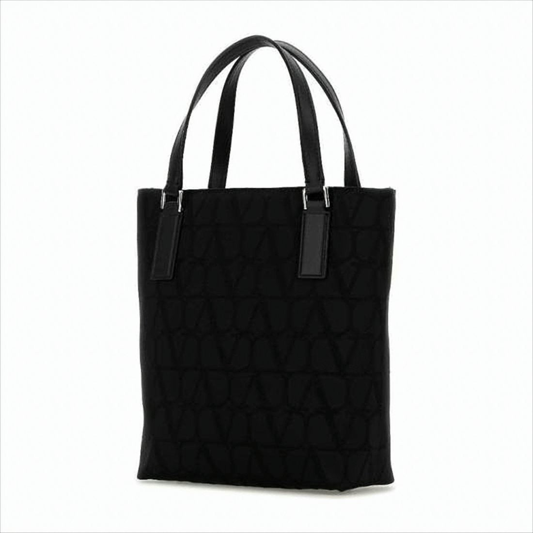 Valentino Garavani Structured Fabric Tote Bag With Geometric Embossing