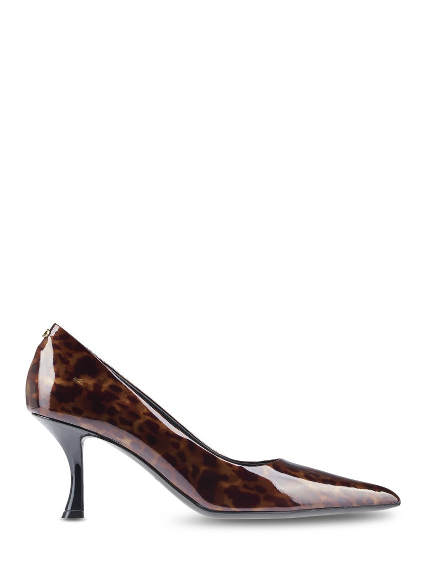 Ferragamo Pointed Toe Patent Pumps With Tortoiseshell Pattern