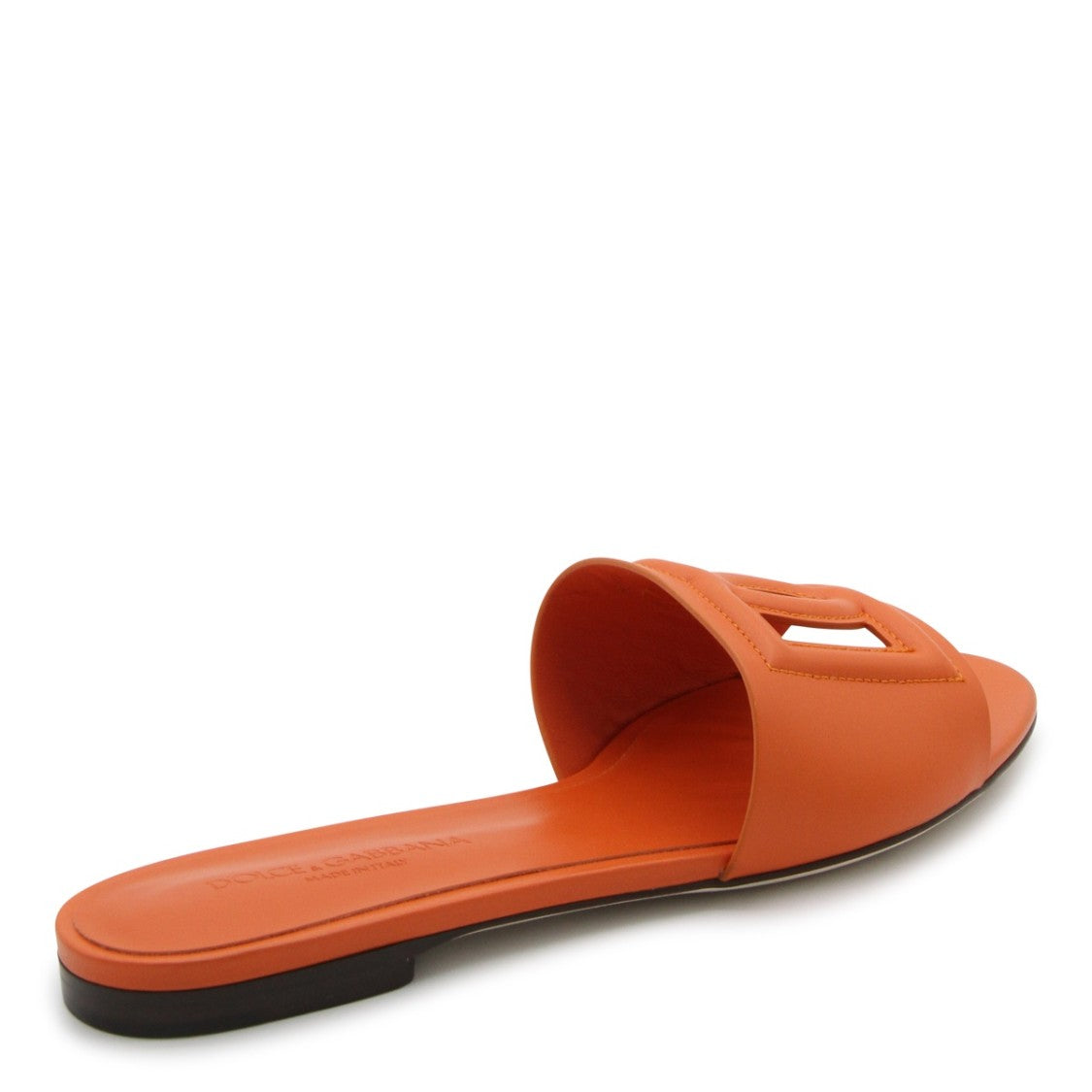 Dolce & Gabbana Orange Leather Dg Millennials Flats