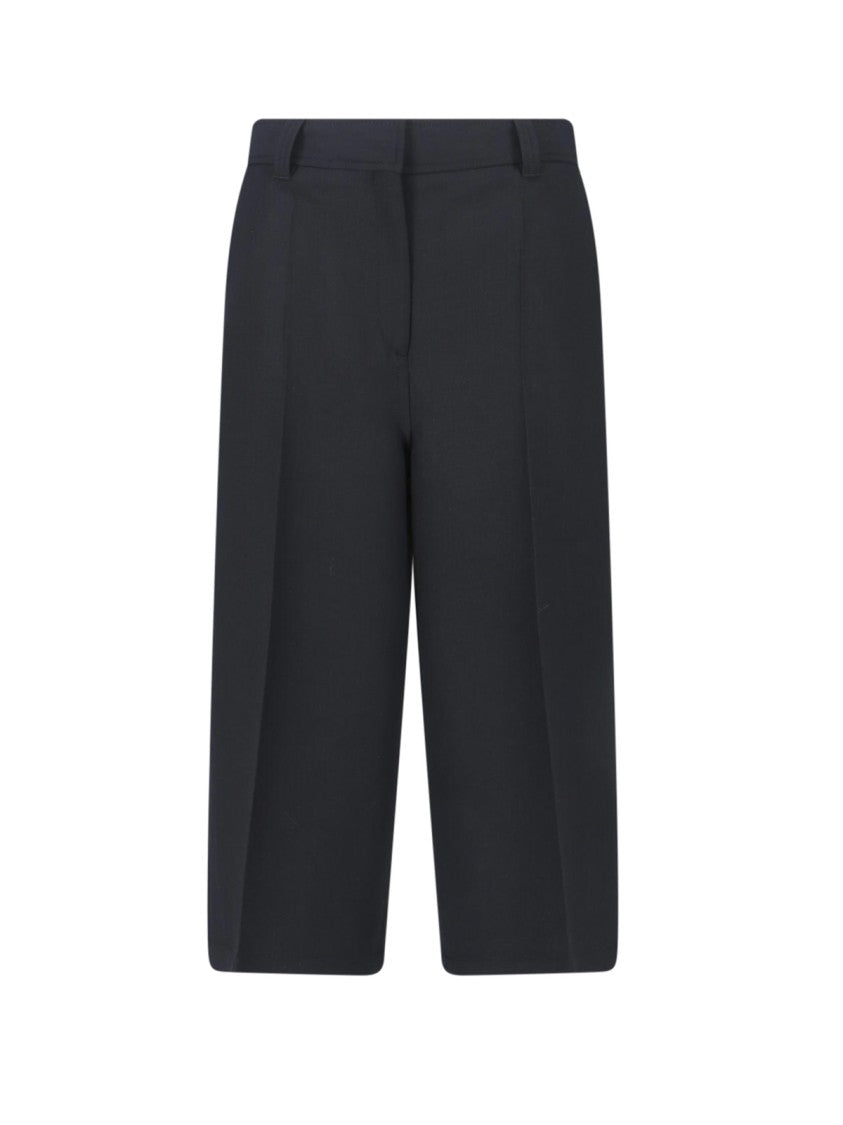 Filippa K Black Blaire Cropped Tailored Wool Trousers