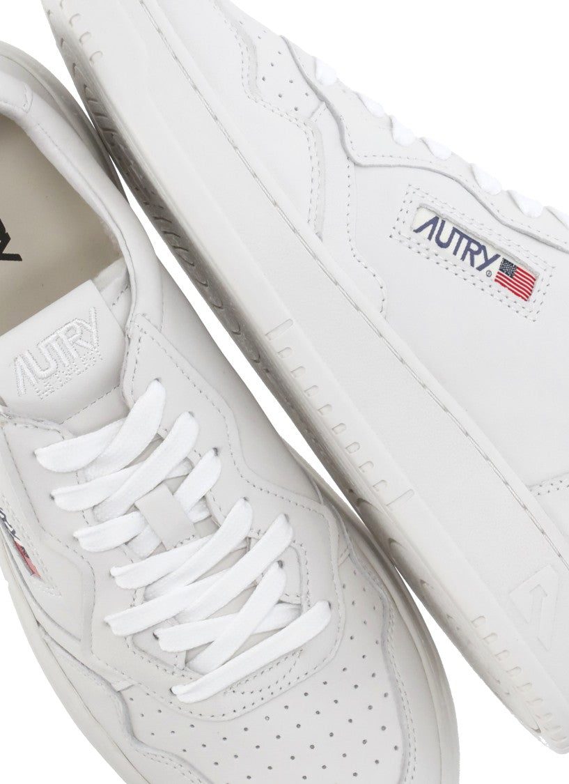 Autry White Smooth Leather Monogram Sneakers