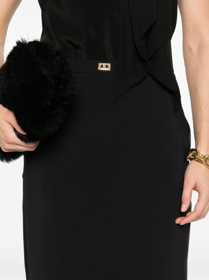 Elisabetta Franchi Fitted Knee-Length Skirt With Gold-Tone Clasp