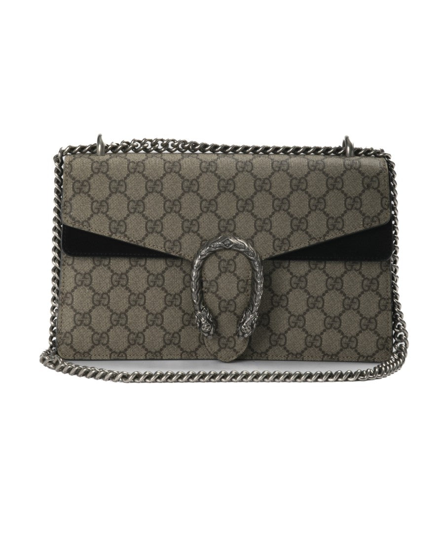 Gucci Black Gg Supreme Dionysus Medium Canvas Shoulder Bag