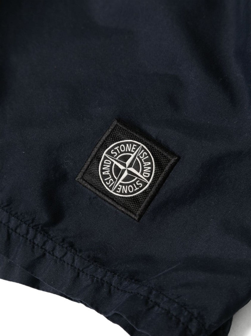 Stone Island Navy Blue Elasticated Waist Shorts