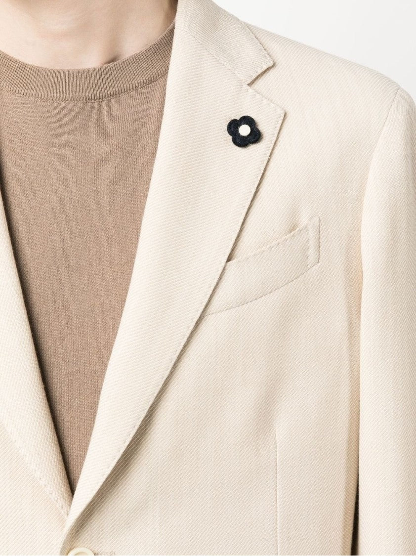 Lardini Men's Blazer With Linen-Wool Blend And Detailing