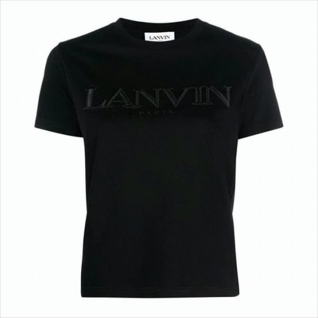 Lanvin Black Short-Sleeved T-Shirt With Embossed Logo