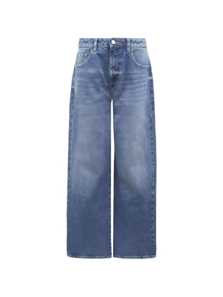 Icon Denim High-Waisted Wide-Leg Denim Jeans With Five-Pocket Design