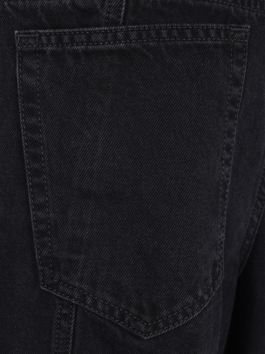 The Attico Wide-Leg Cargo Jeans With Classic Waistband And Flap Pockets