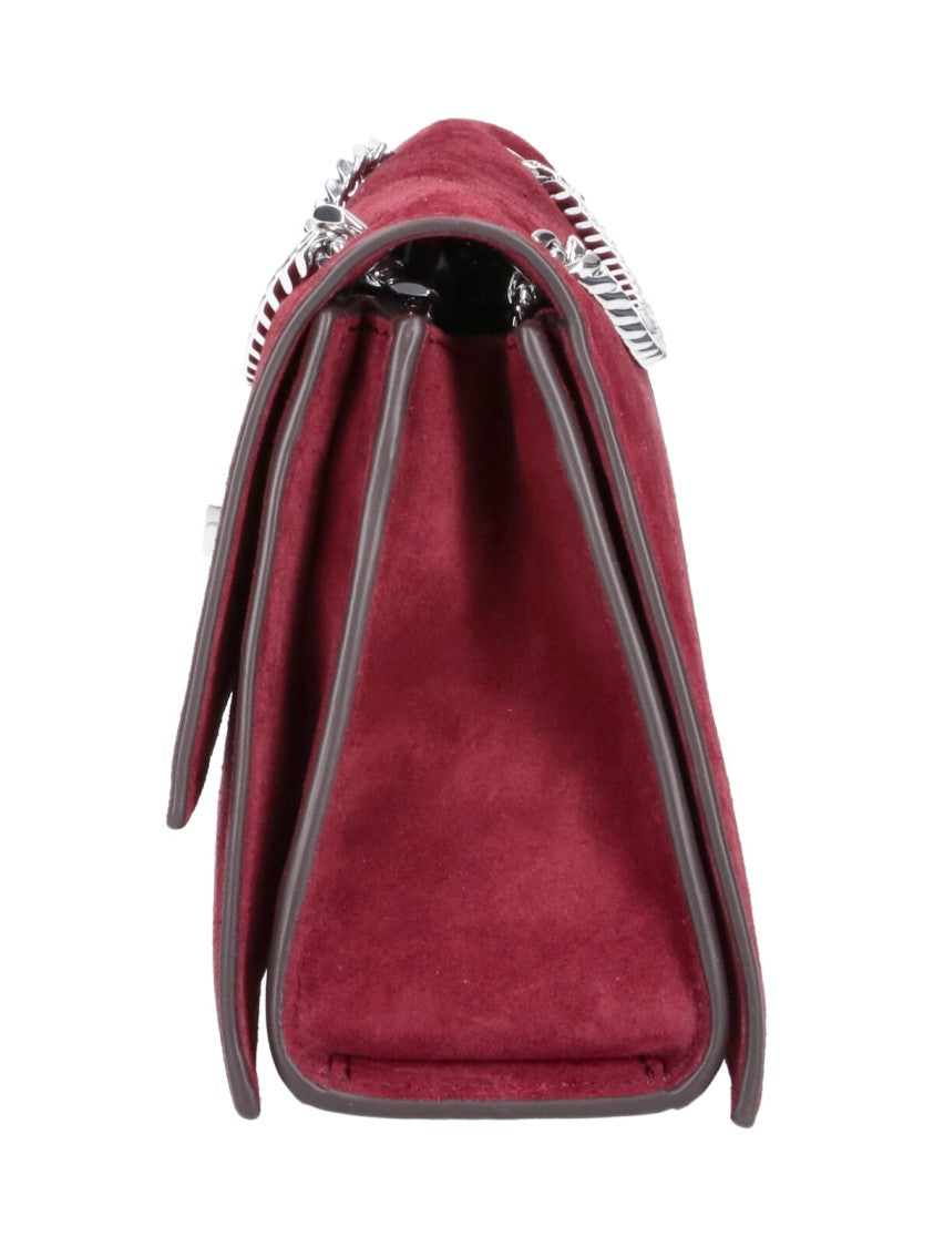 Tory Burch Red Suede Kira Turnlock Shoulder Bag