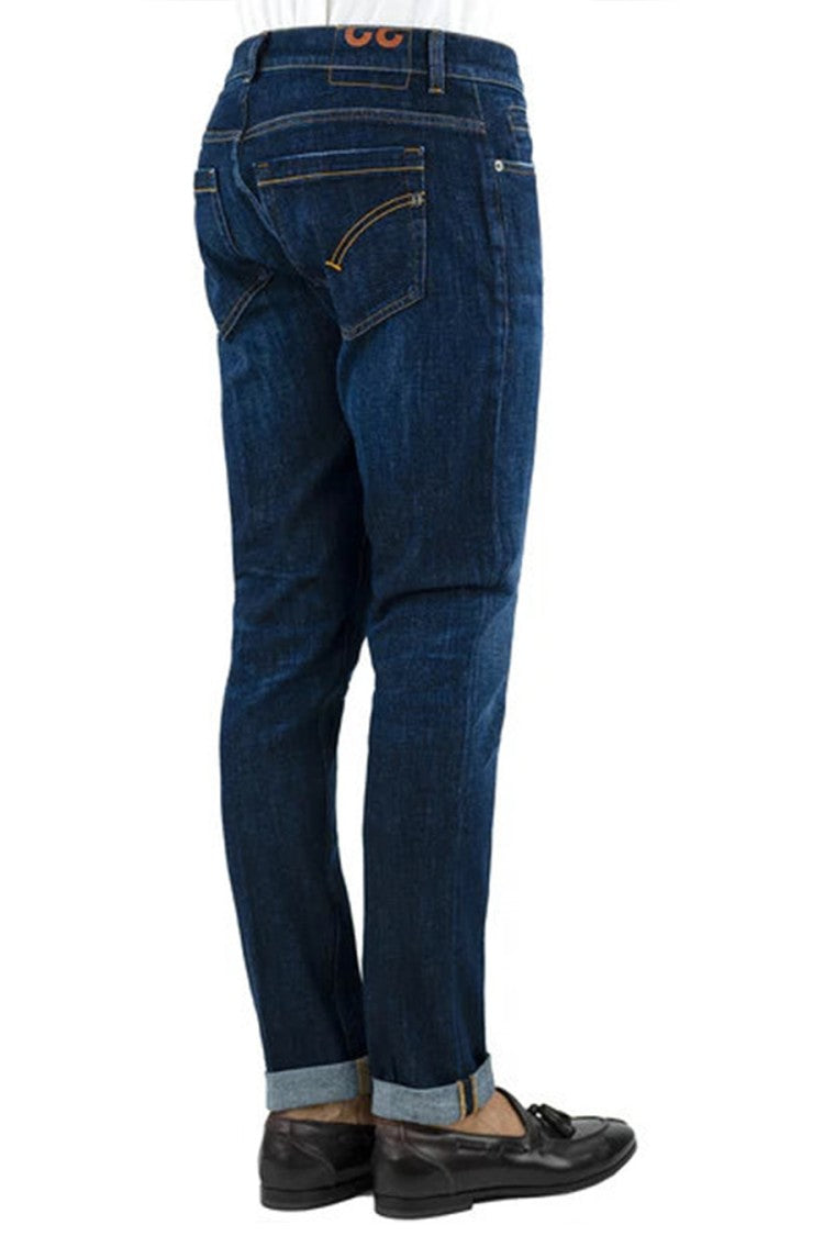 Dondup Blue Denim Cuffed Straight Jeans