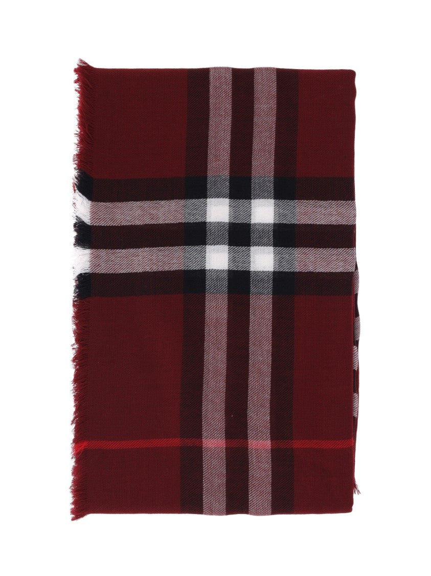 Burberry "Check" Wool Scarf – Red