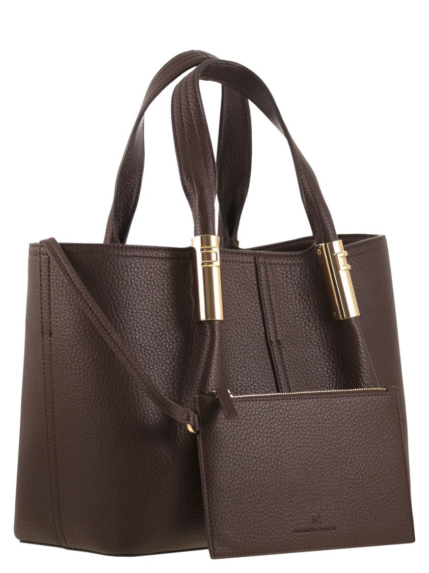 Elisabetta Franchi Medium Tote Bag With Logo Details
