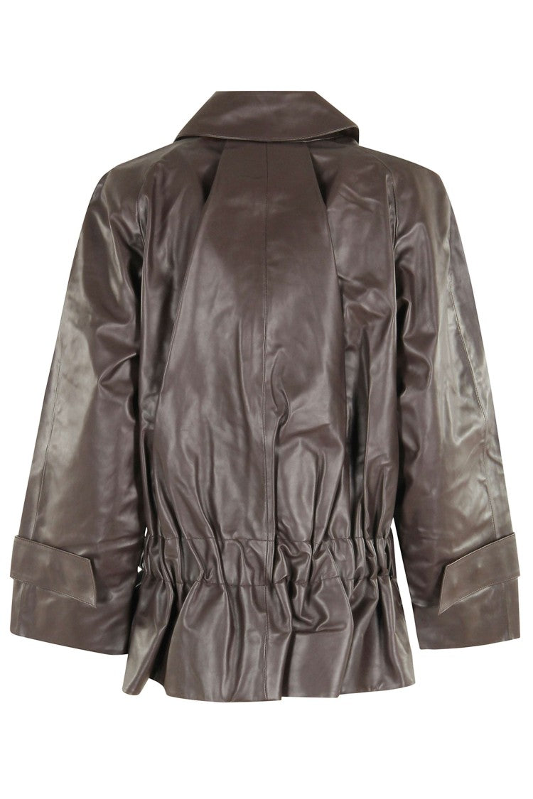 Victoria Beckham Cropped Belted Leather Trench