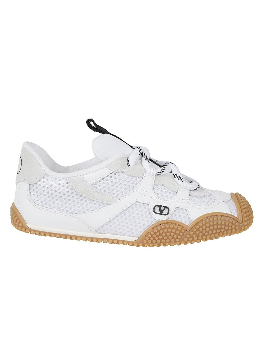 Valentino Garavani Rubberized Calf Leather Sneakers With Signature Vlogo Detail