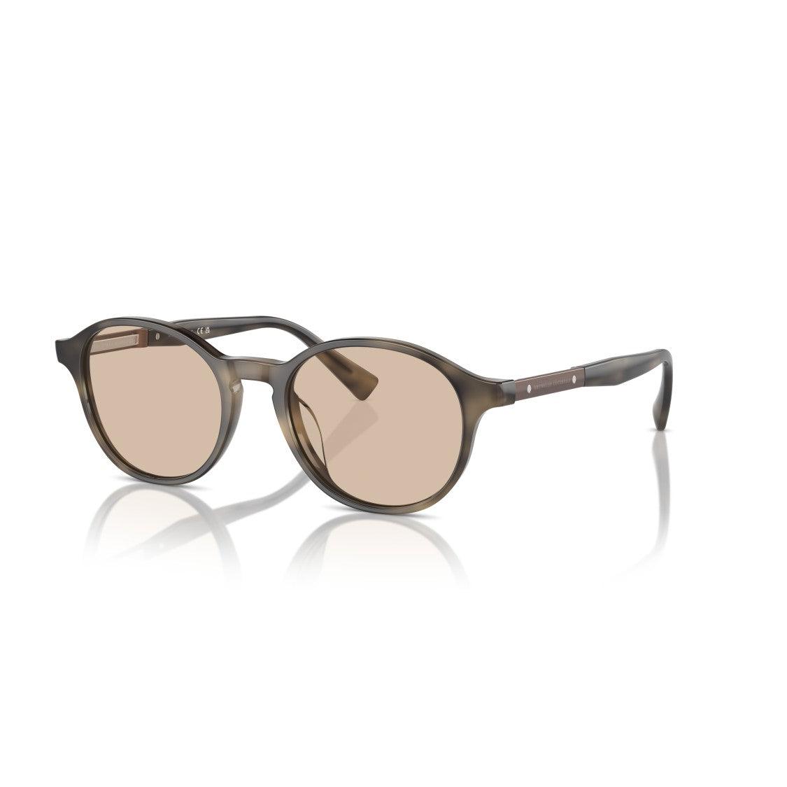 Brunello Cucinelli 0Bc3002 Rounded Acetate Sunglasses With Metallic Accents