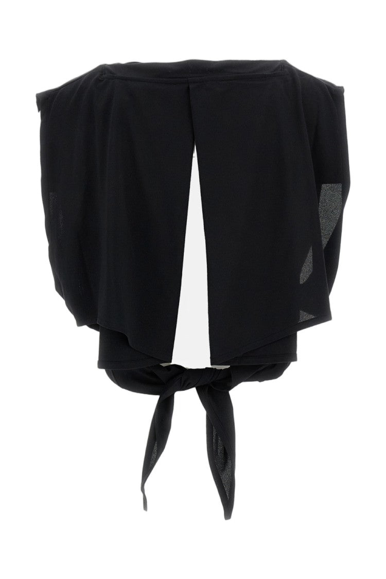 Jacquemus Paper-Effect Jersey Draped Apron Top