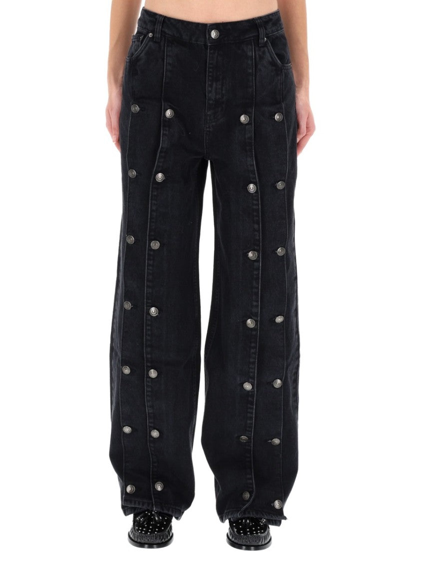 Rotate Birger Christensen Wide-Leg Black Jeans
