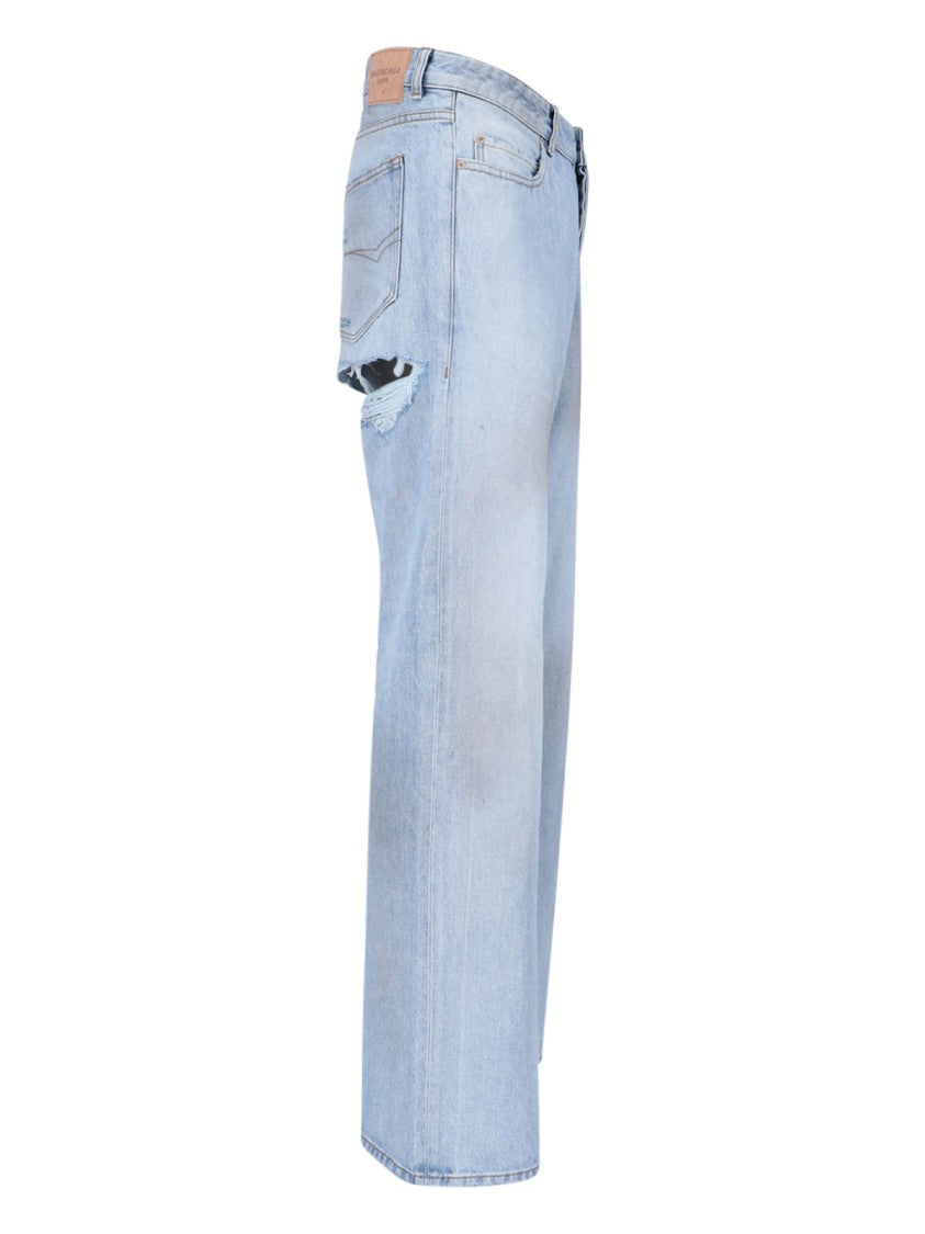 Balenciaga Deconstructed Light Blue Denim Jeans