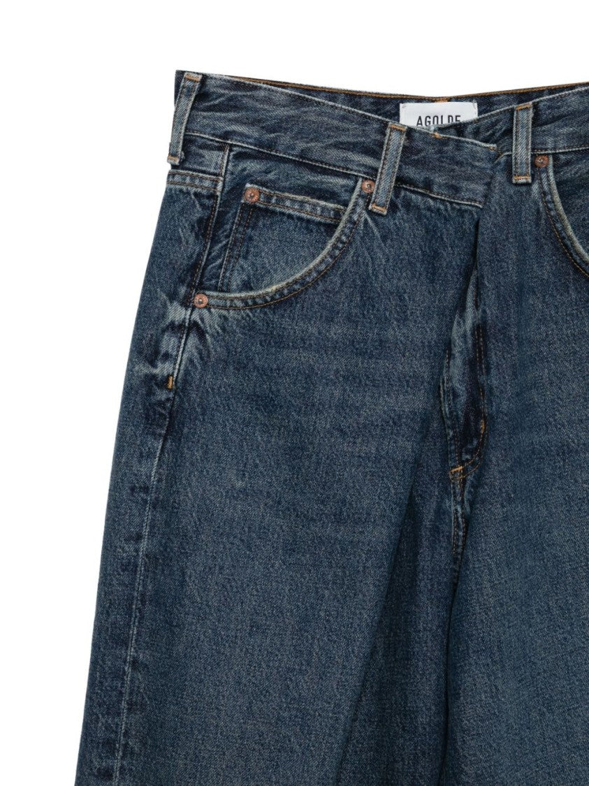 Agolde Relaxed Fit Jeans With Unique Folded Waistband