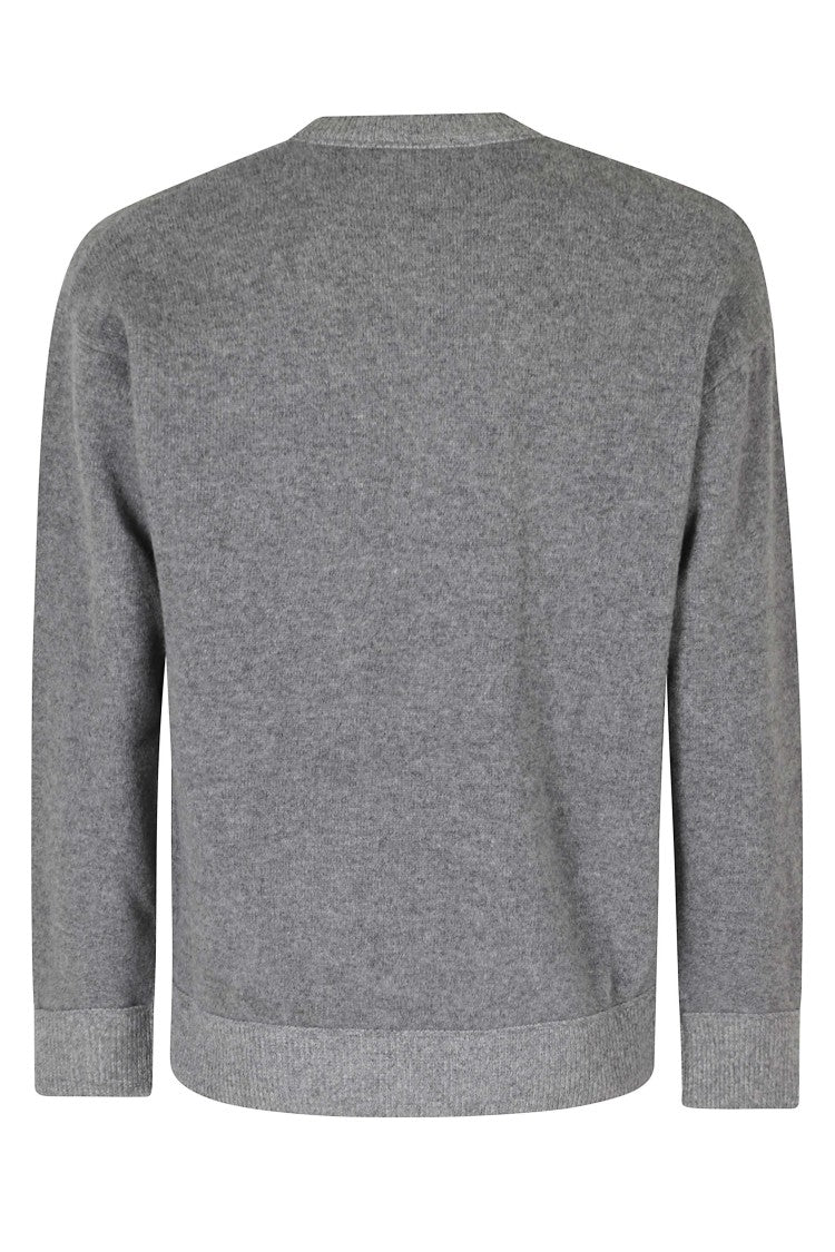 Roberto Collina Gray Felted Vanise Ribbed Merino Wool Sweater