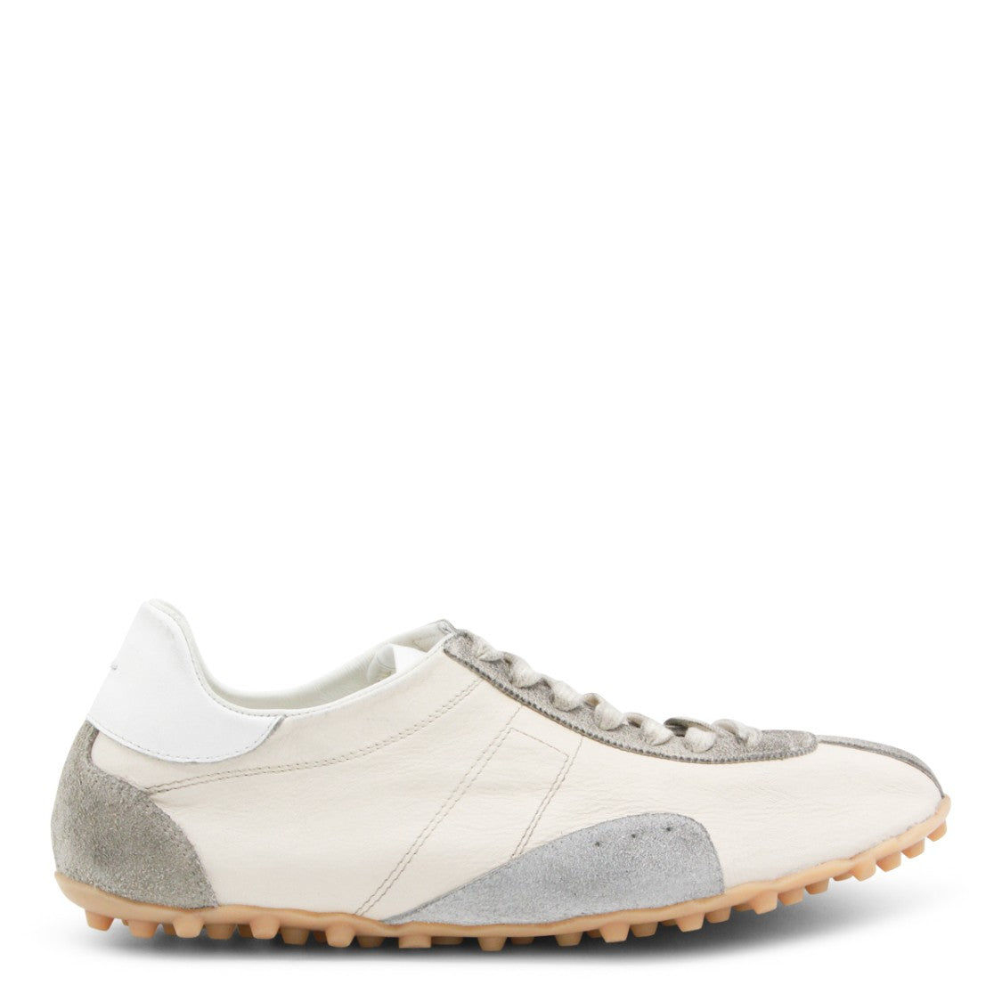 Maison Margiela Low-Profile Beige Leather Sneakers