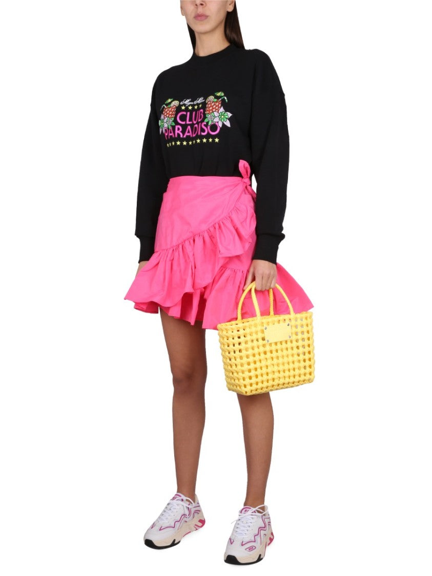 Msgm Black Sweatshirt With Logo Embossing