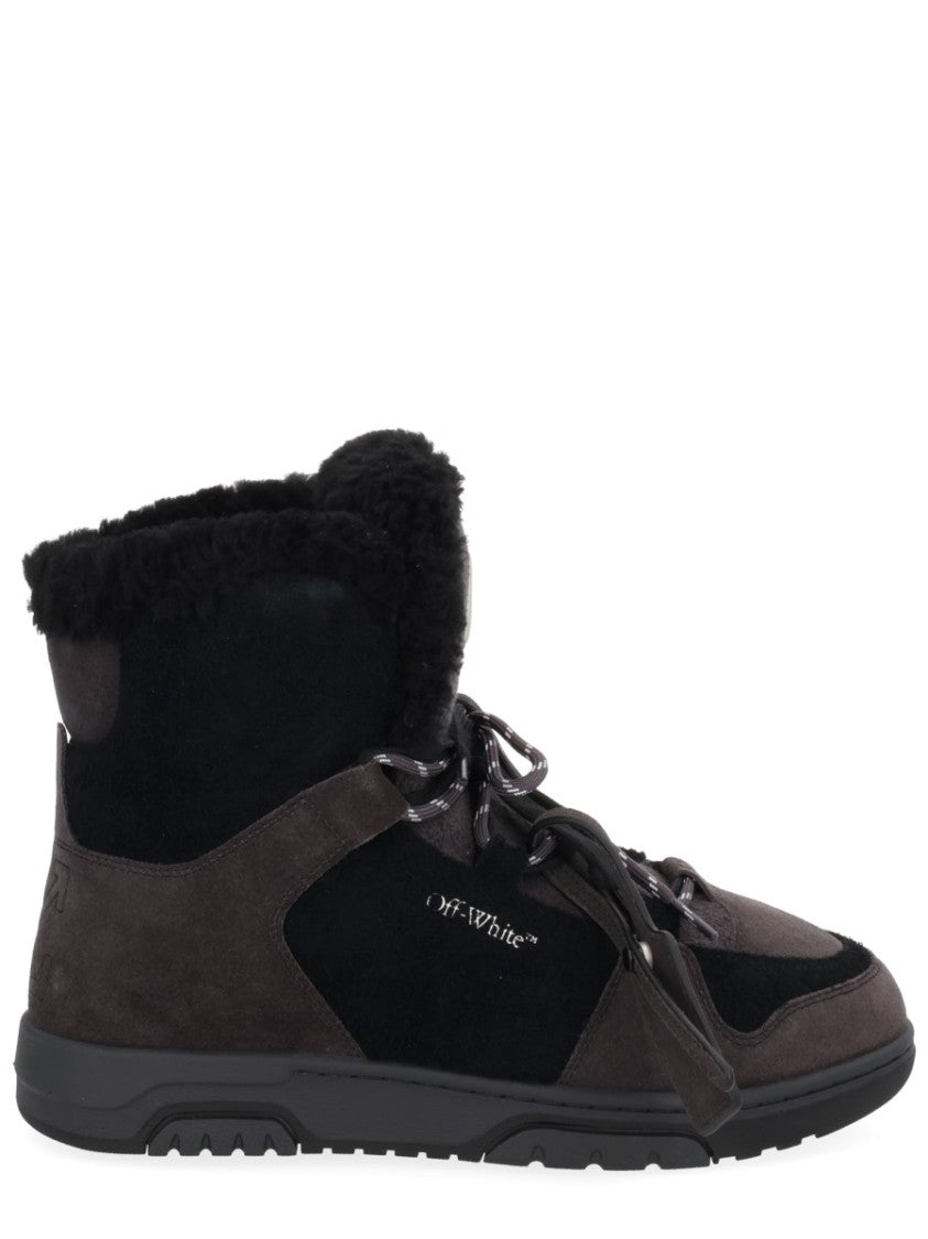Off-White Anthracite High-Top Fur Boots